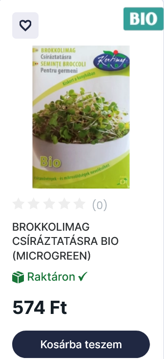 brokkolimag, csíráztatás